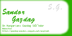 sandor gazdag business card
